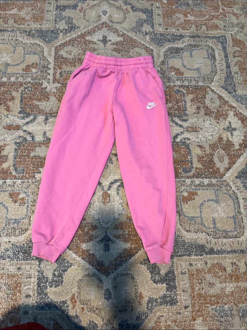 Nike Kids pink Joggers with White Logo